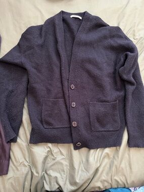 Madewell Black V-Neck Button Cardigan